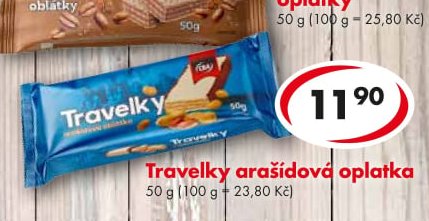 Travelky arašídová oplatka