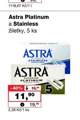 Astra Platinum a Stainless žiletky