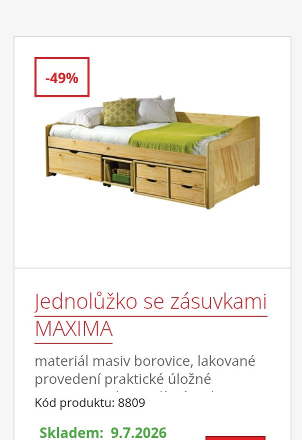 Jednolůžko se zásuvkami MAXIMA - IDEA nábytek akcniletaky.com