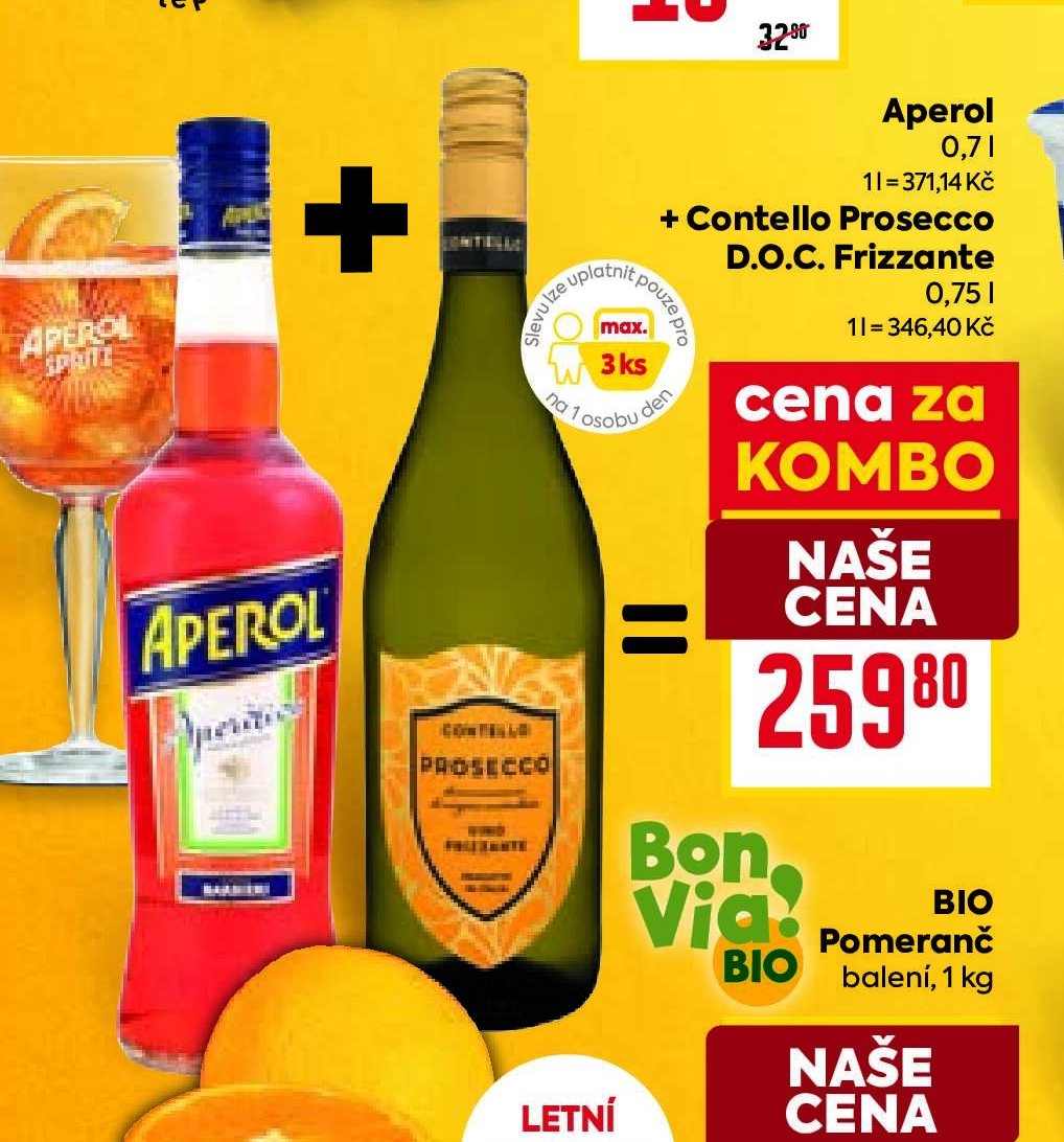 Aperol + Contello Prosecco D.O.C. Frizzante