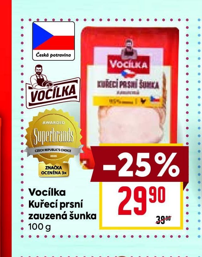 Vocílka Kuřecí prsní zauzená šunka 100 g