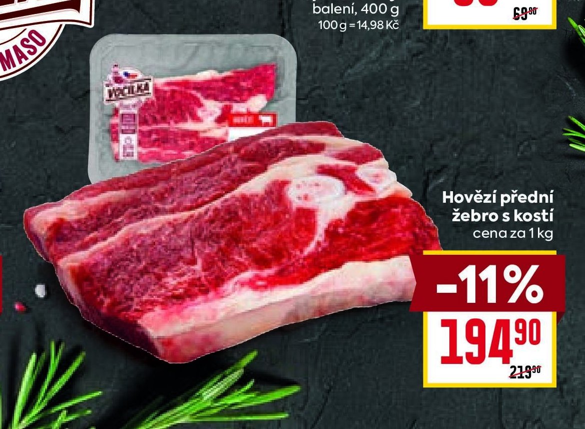 Hovězí přední žebro s kostí