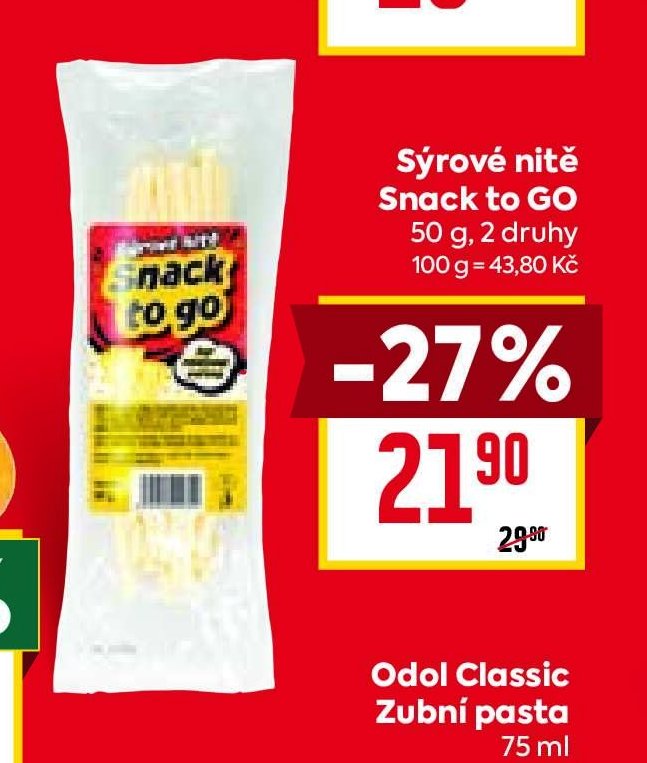 Sýrové nitě Snack to GO