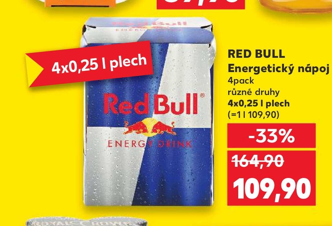 RED BULL Energetický nápoj 4pack různé druhy 4x0,25 l