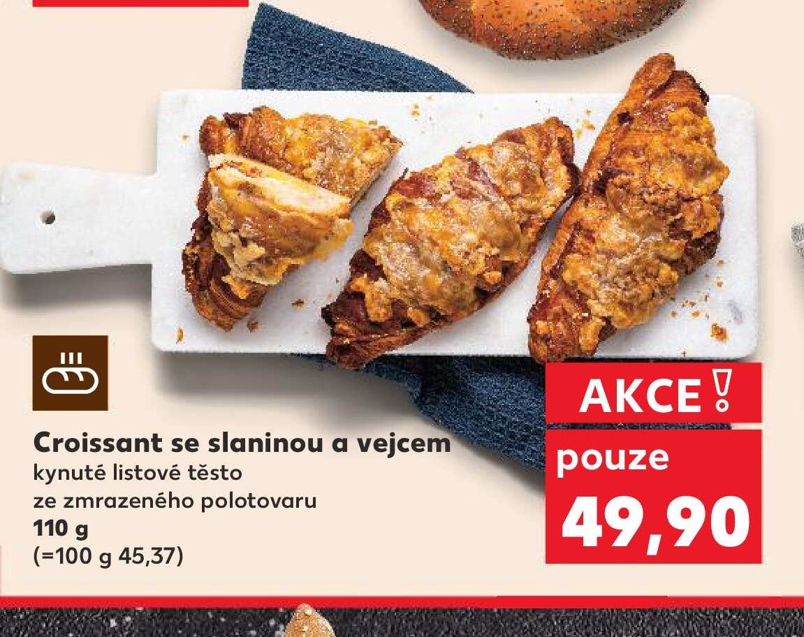 Croissant se slaninou a vejcem