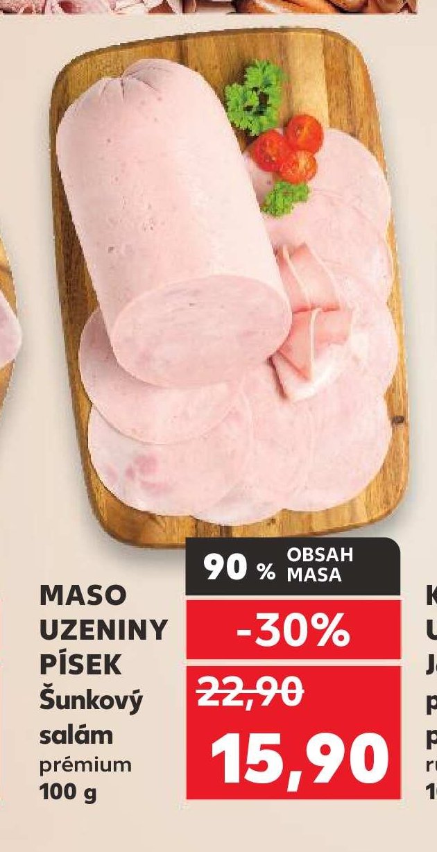 MASO UZENINY PÍSEK Šunkový salám prémium 100 g