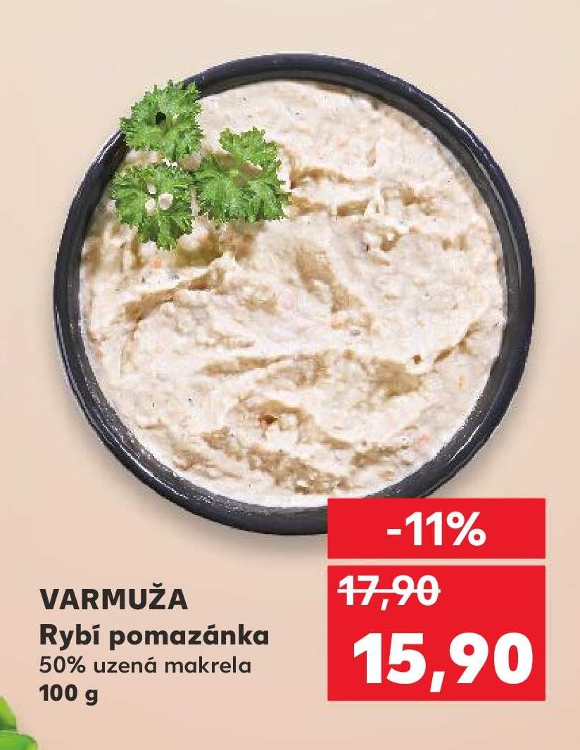 VARMUŽA Rybí pomazánka 50% uzená makrela 100 g