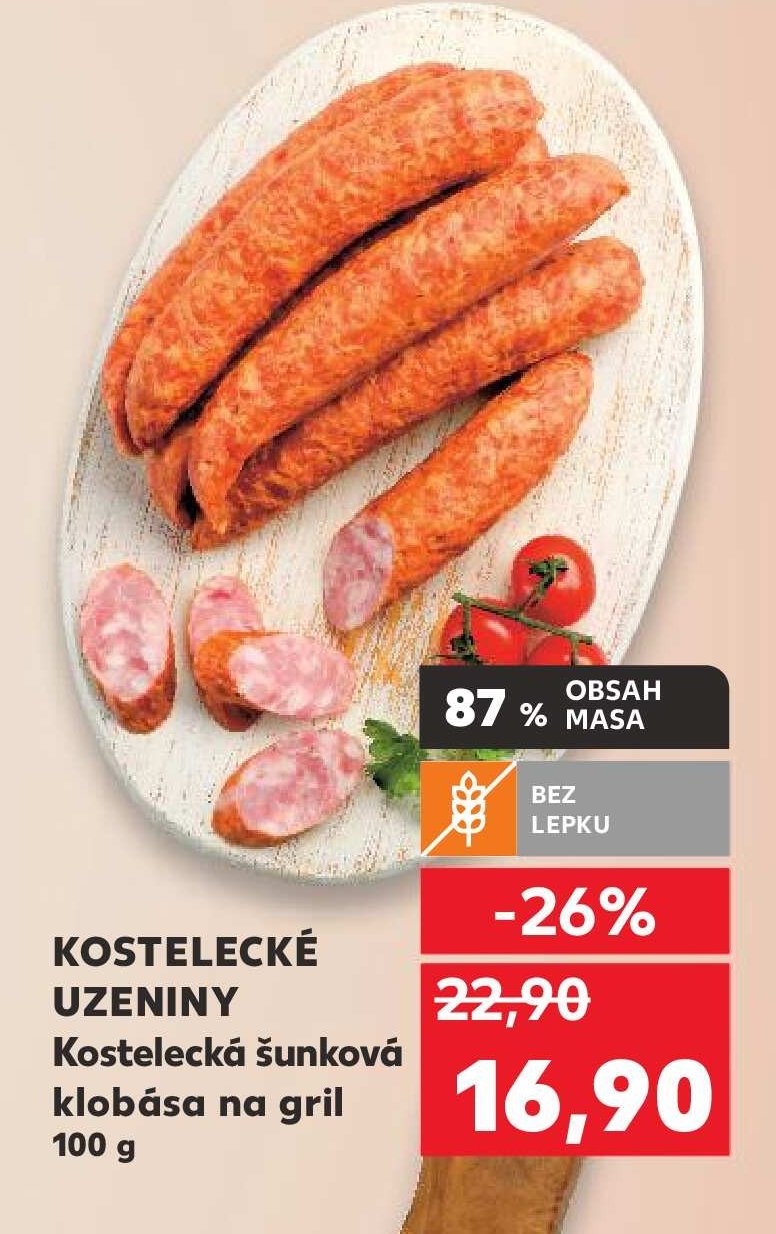 KOSTELECKÉ UZENINY Kostelecká šunková klobása na gril