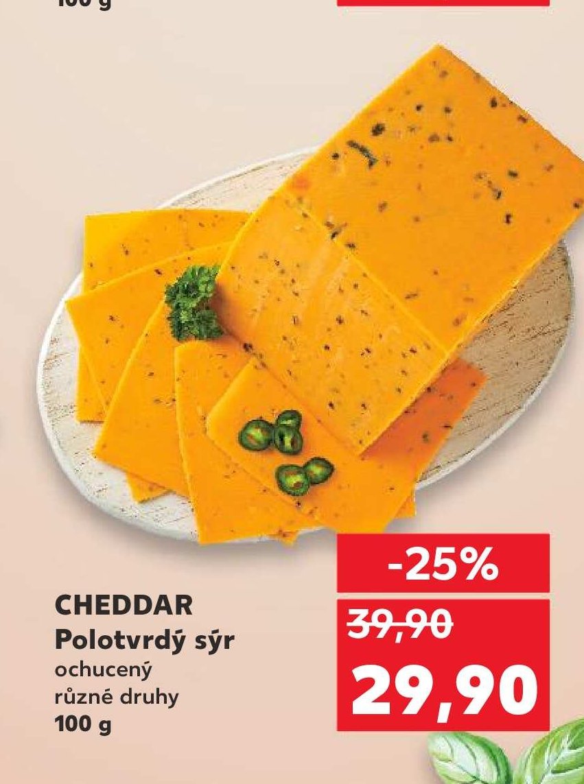 CHEDDAR Polotvrdý sýr ochucený různé druhy