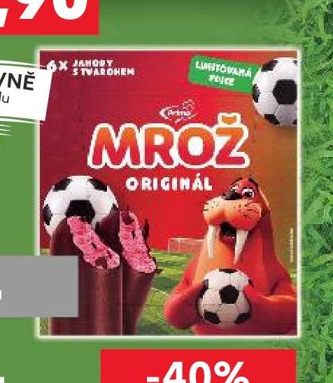 Mrož Zmrzlina jahodový krém s tvarohem 6x45 ml