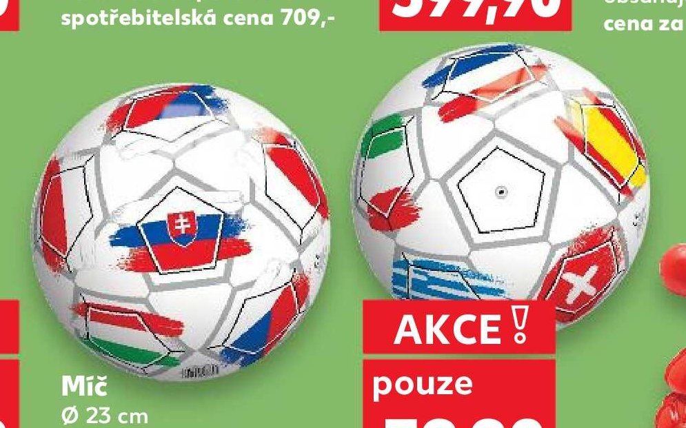 Míč různé druhy
