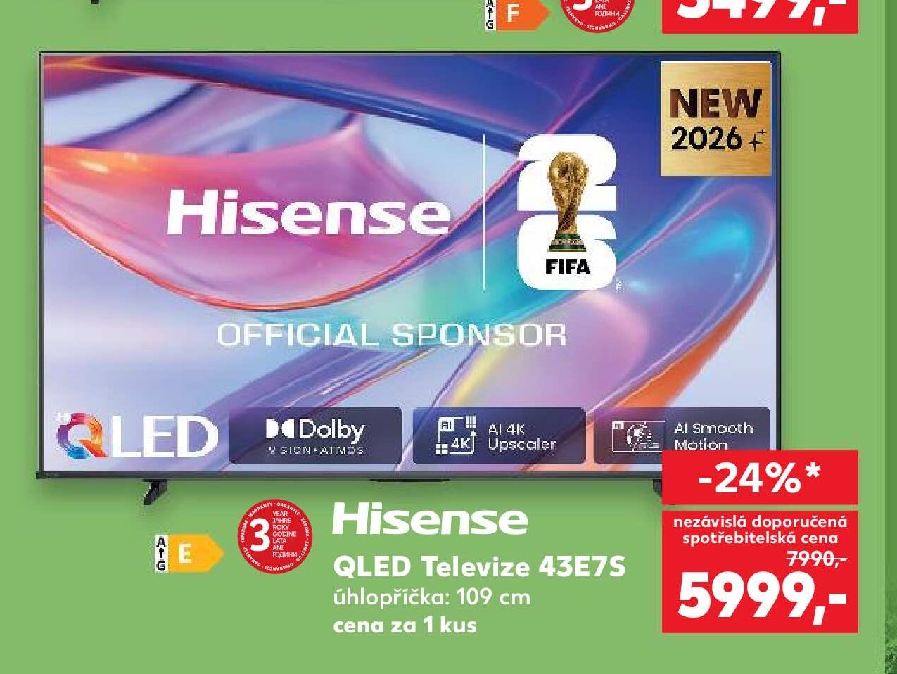 Hisense QLED Televize 43E7S