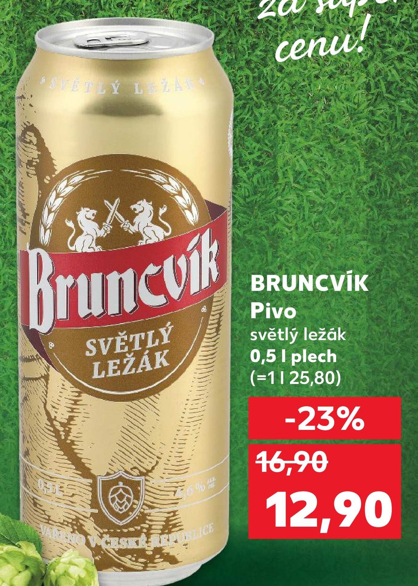BRUNCVÍK Pivo světlý ležák 0,5 l plech