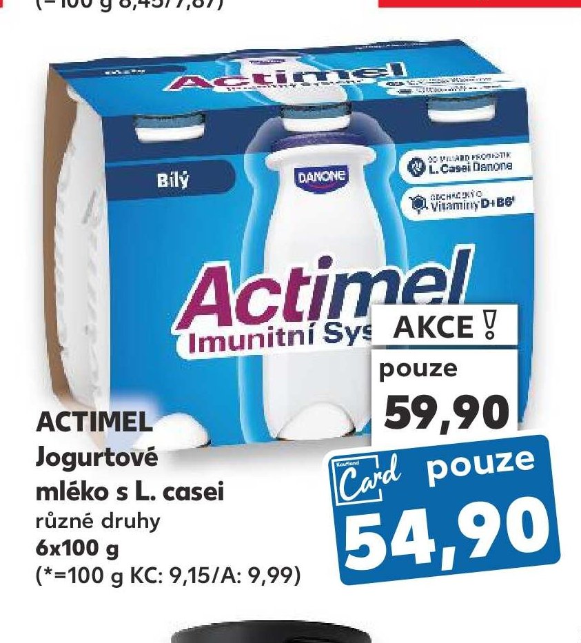 ACTIMEL Jogurtové mléko 6x100 g