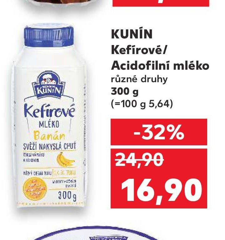 KUNÍN Kefírové/Acidofilní mléko 300 g