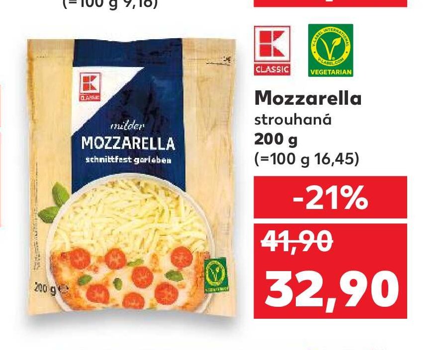 Mozzarella strouhaná 200 g