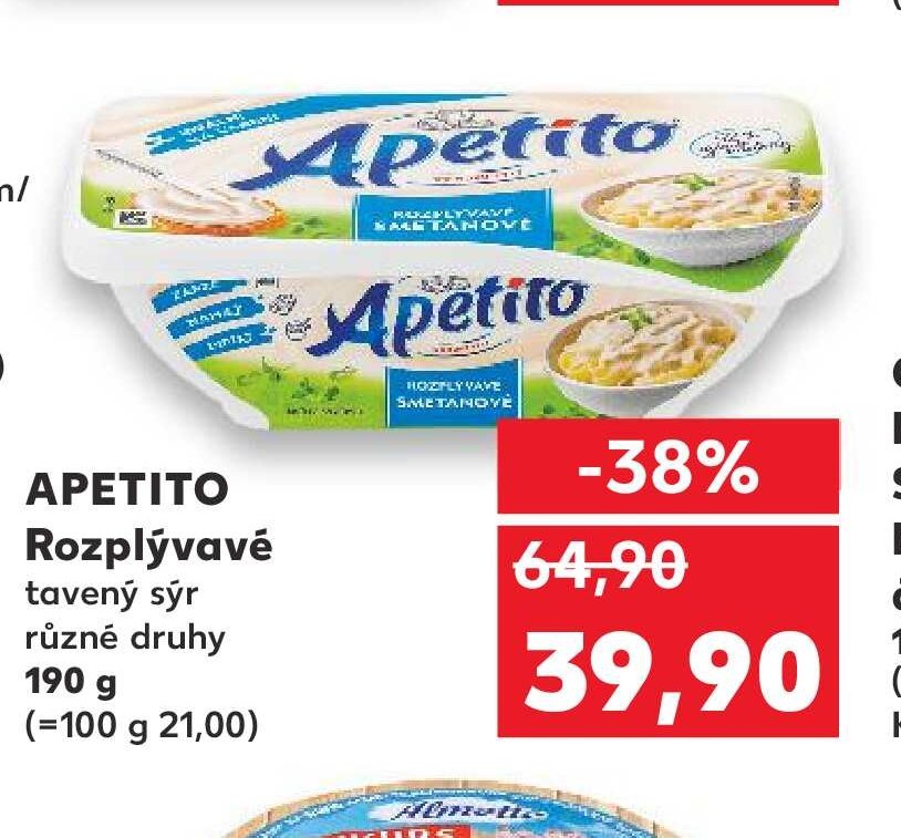 Apetito Rozplývavé tavený sýr