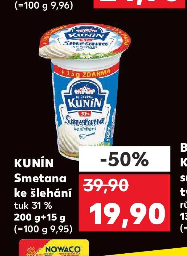 Kunín Smetana ke šlehání