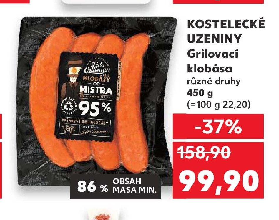 KOSTELECKÉ UZENINY Grilovací klobása