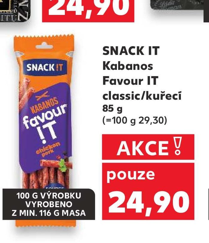 SNACK IT Kabanos Favour IT classic/kuřecí