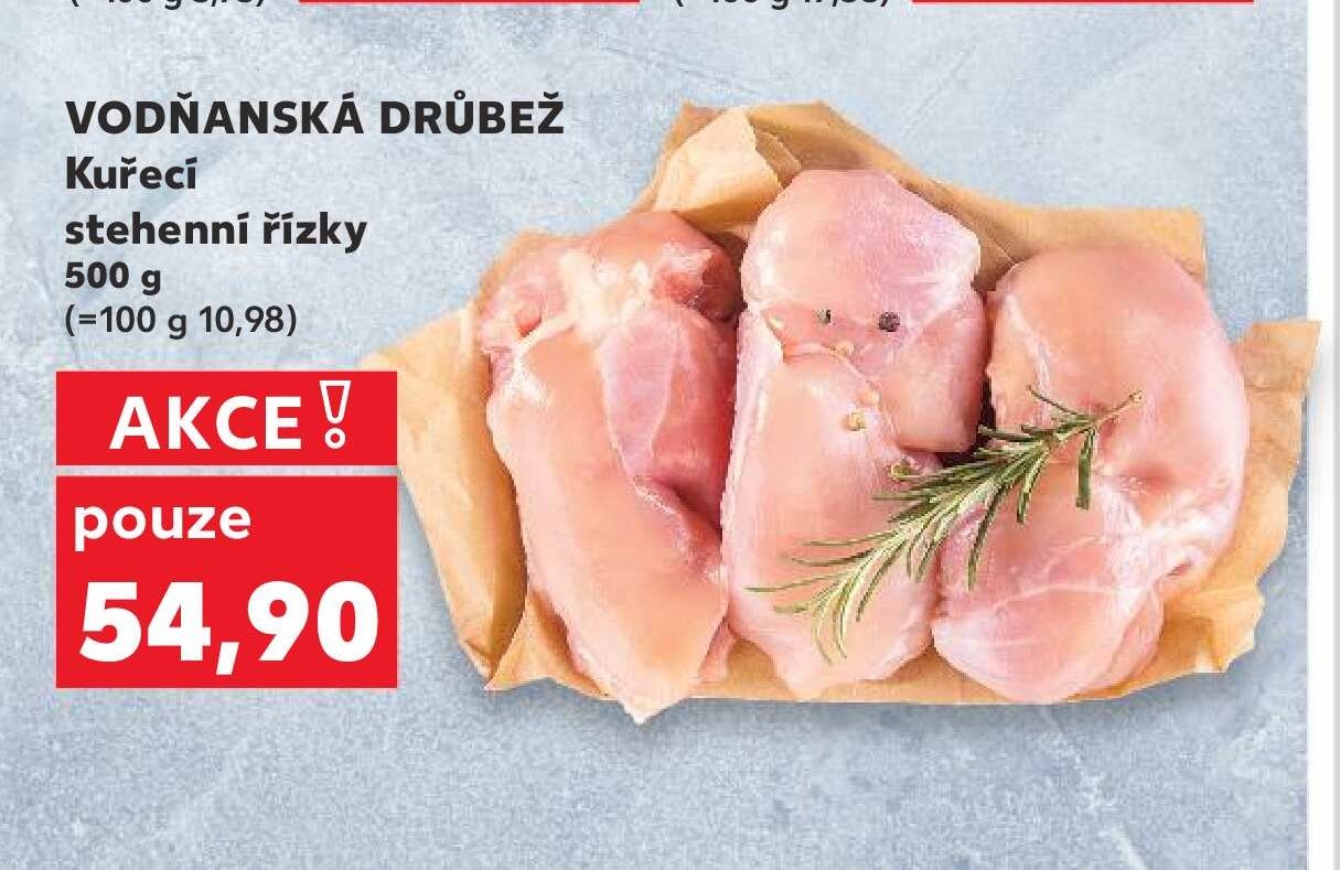Vodňanské drůbež Kuřecí stehenní řízky 500 g
