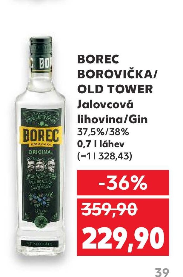 BOREC BOROVIČKA/ OLD TOWER Jalovcová lihovina/Gin