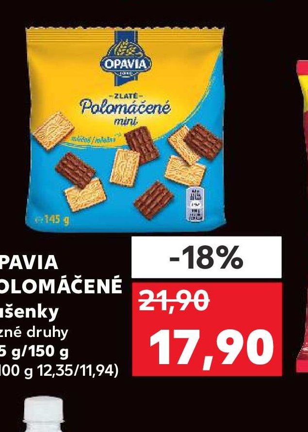 OPAVIA POLOMÁČENÉ Sušenky různé druhy 145 g / 150 g