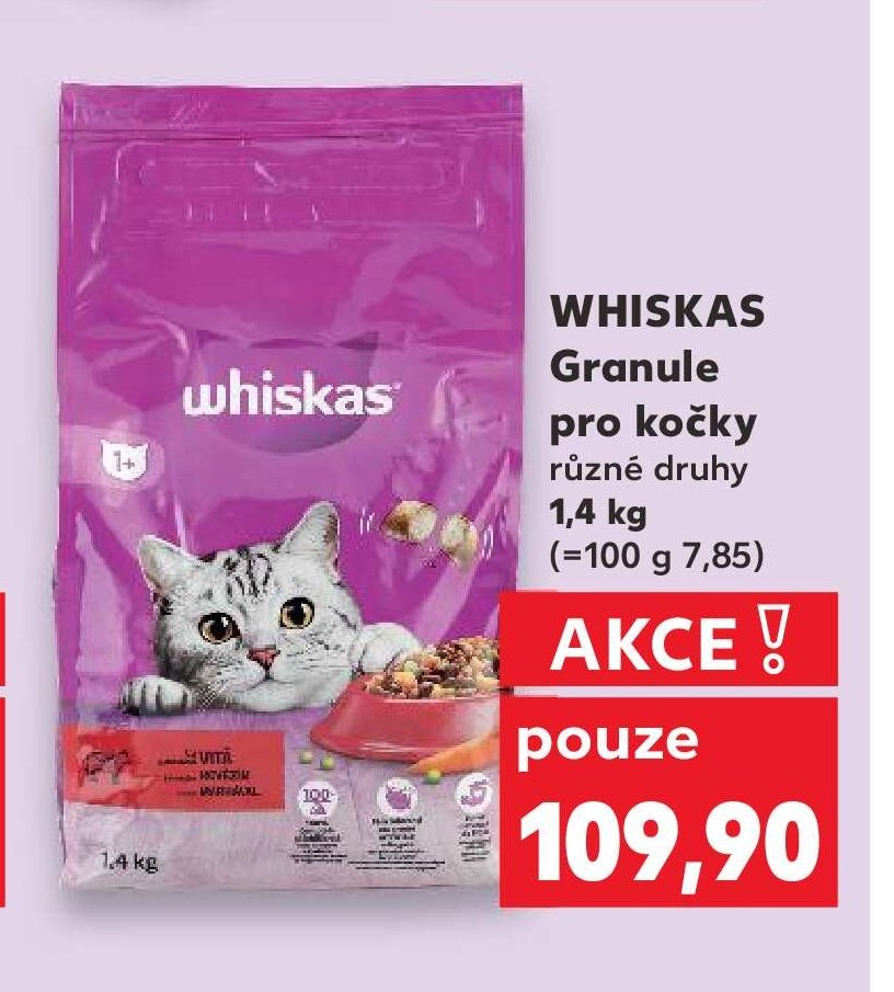 WHISKAS Granule pro kočky různé druhy