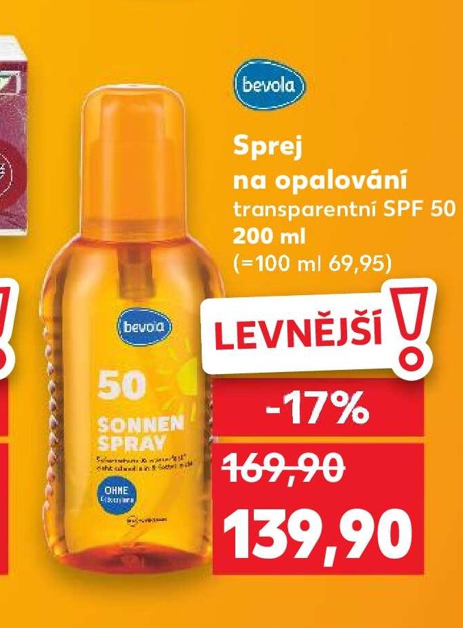 bevolo Sprej na opalování