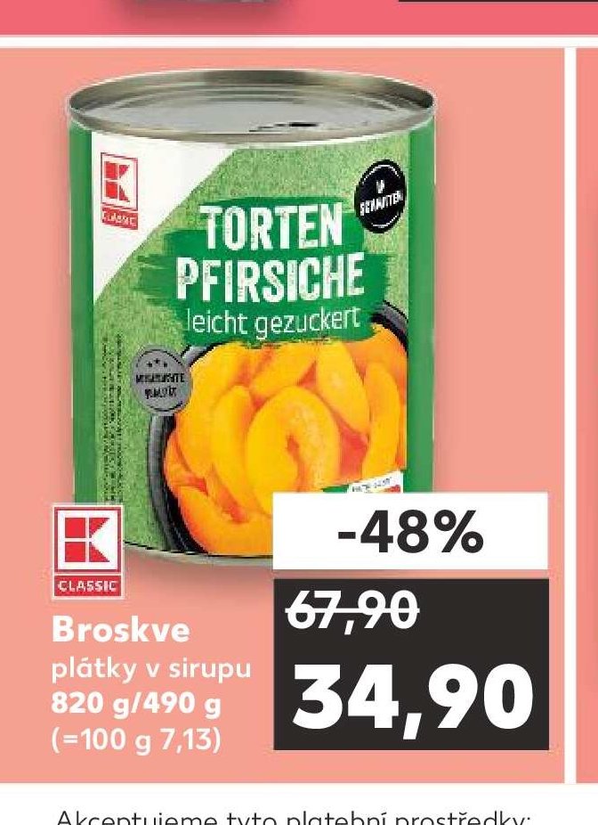 Broskve plátky v sirupu