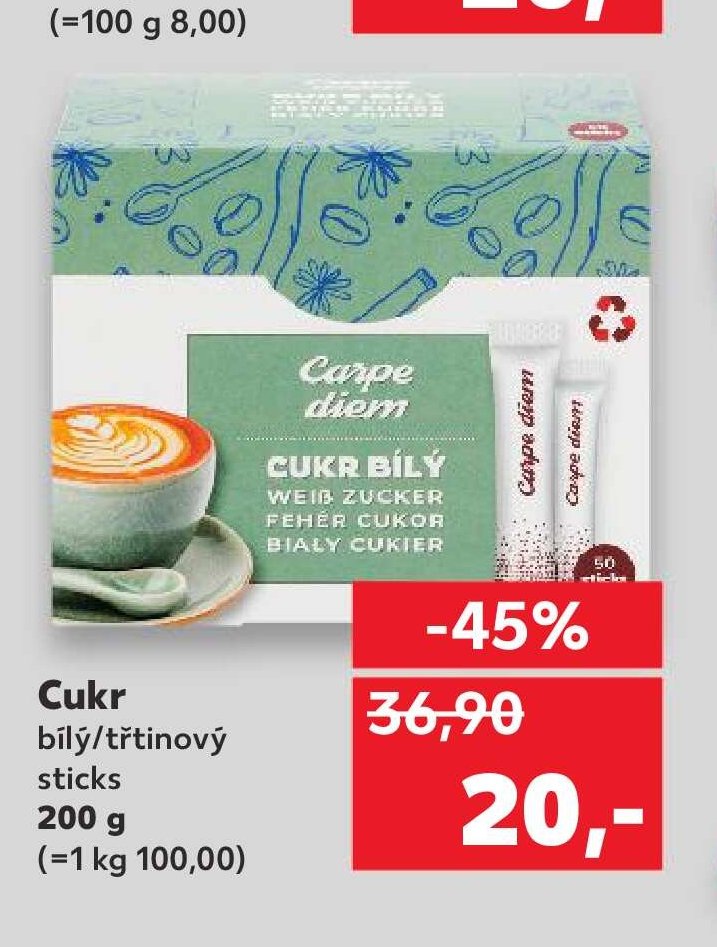 Carpe diem Cukr bílý/třtinový sticks