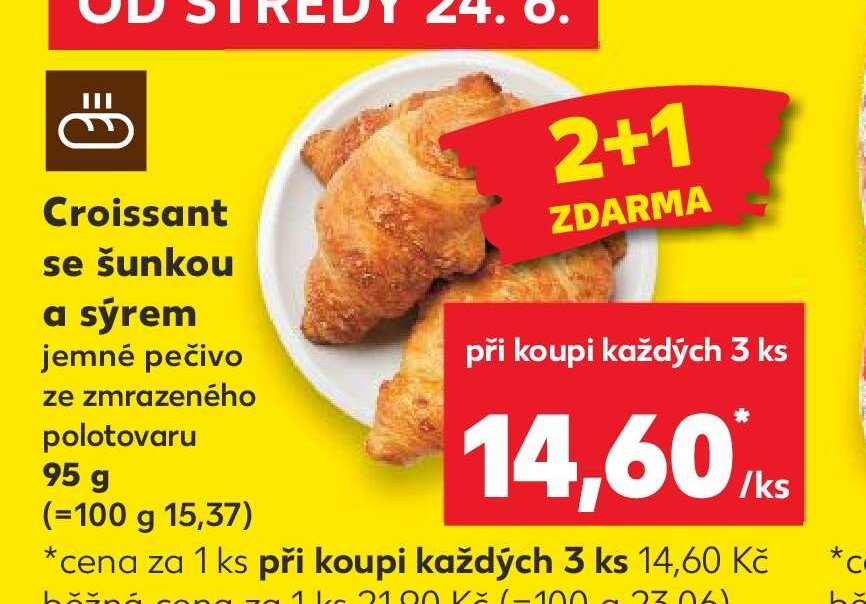 Croissant se šunkou a sýrem