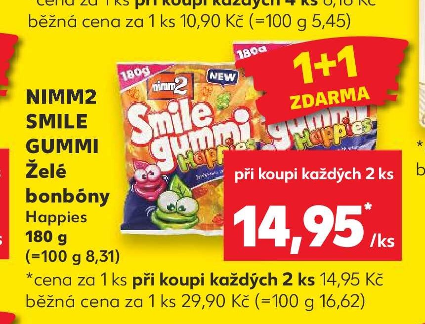 Nimm2 Smile Gummi Želé bonbóny Happies