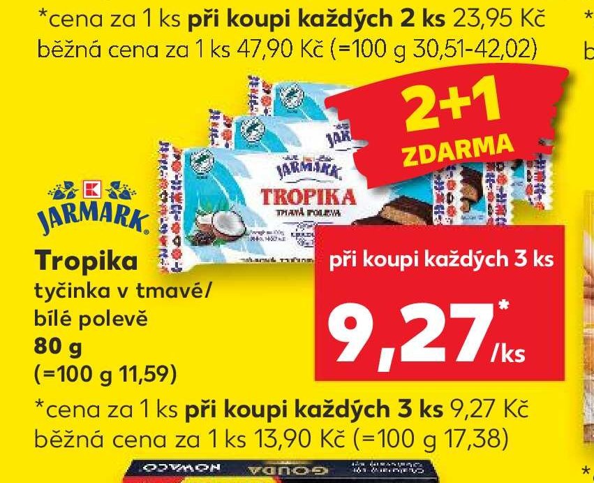 Jarmark Tropika tyčinka v tmavé/bílé polevě