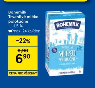 Bohemilk Trvanlivé mléko polotučné