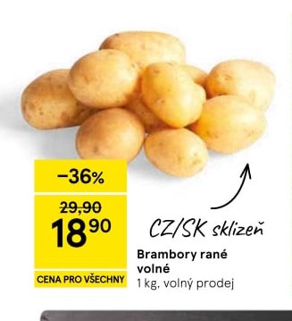 Brambory rané volné