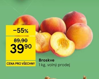 Broskve 1 kg, volný prodej