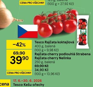 Tesco Rajčata koktejlová 400 g, balené