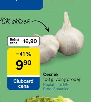 Česnek 100 g, volný prodej
