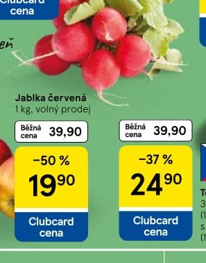 Jablka červená 1 kg, volný prodej