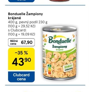 Bonduelle Žampiony krájené