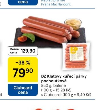 DZ Klatovy kuřecí párky pochoutkové