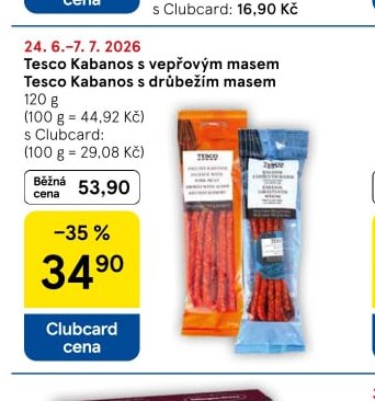 Tesco Kabanos s vepřovým masem / s drůbežím masem