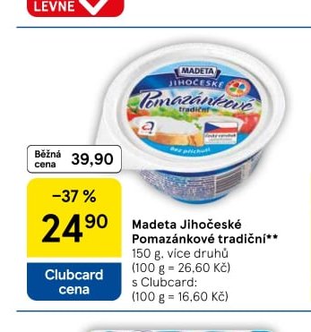 Madeta Jihočeské Pomazánkové tradiční