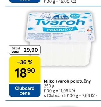 Milko Tvaroh polotučný