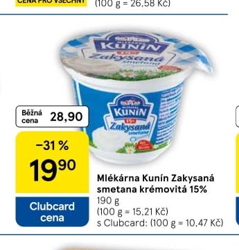 Mlékárna Kunín Zakysaná smetana krémovitá