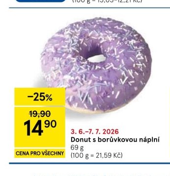 Donut s borůvkovou náplní