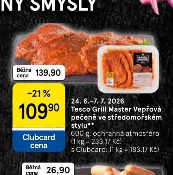 Tesco Grill Master Vepřová pečeně ve středomořském stylu