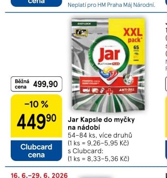 Jar Kapsle do myčky na nádobí
