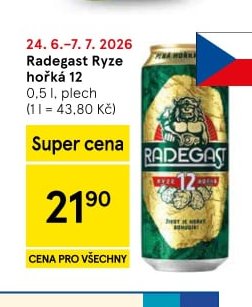 Radegast Ryze hořká 12 0,5 l, plech